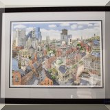 A04. Signed limited edition Martin Stuart Moore print “Memories of Boston - Revolution City” 58/1776 33”h x 39”w 